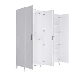 Dulap Haine GRD-1040-DD-3 Home Collection® Country, 4 usi, Alb, 180x224x62 cm