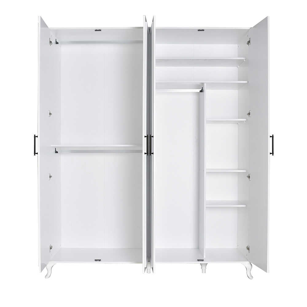 Dulap Haine GRD-1040-DD-3 Home Collection® Country, 4 usi, Alb, 180x224x62 cm