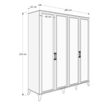 Dulap Haine GRD-1040-DD-3 Home Collection® Country, 4 usi, Alb, 180x224x62 cm