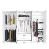 Dulap Haine GRD-1063-DD-5 Home Collection® Country, 6 usi cu 3 sertare, Alb, 240x224x62 cm