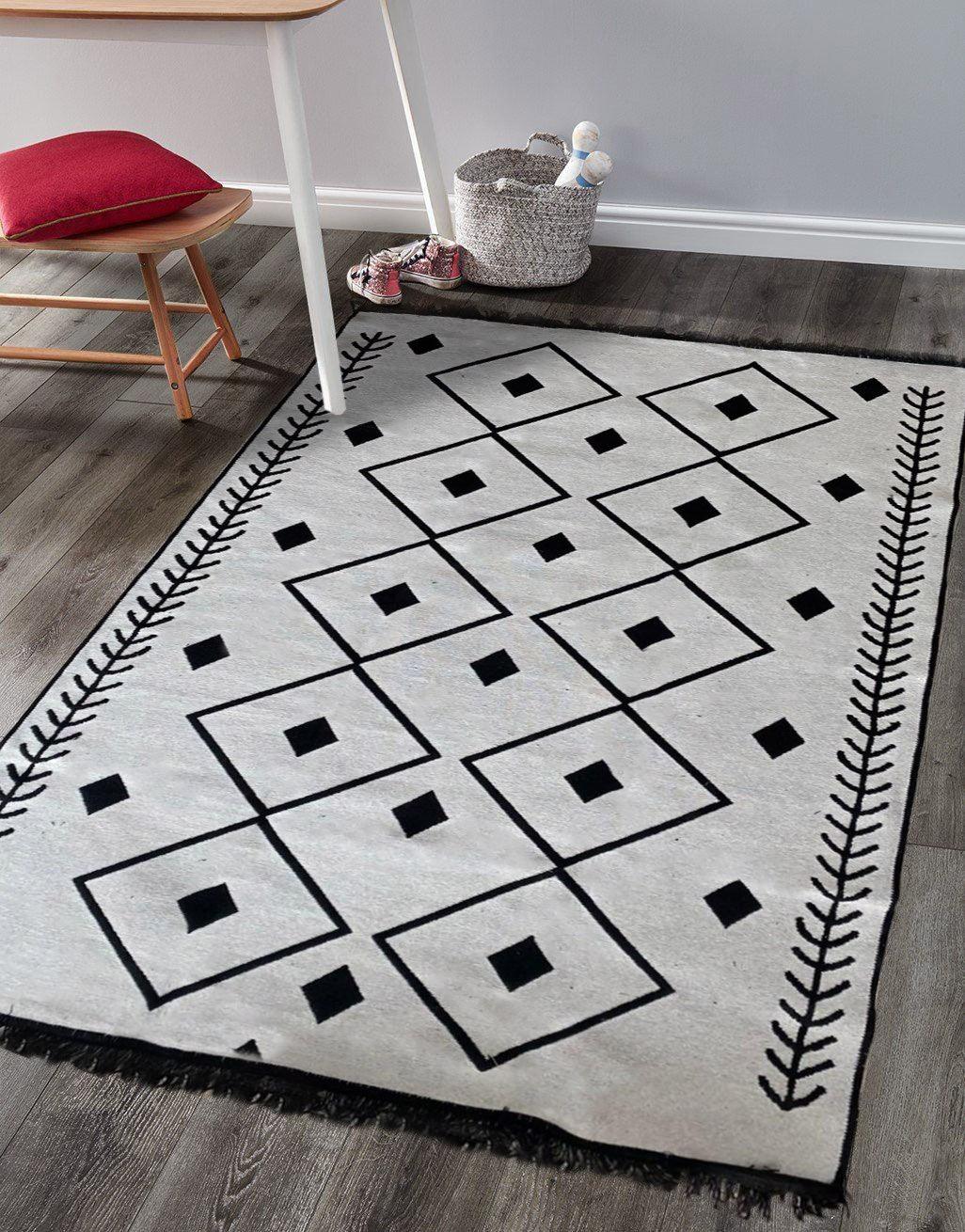 Covor Cotton 2, Negru (diverse dimensiuni) - 80 x 150