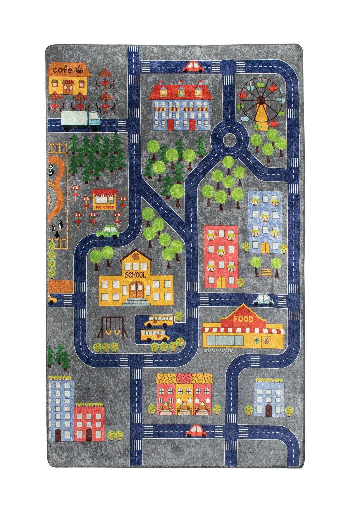Covor de Copii Oras Mic, Multicolor (diverse dimensiuni) -  100 x 160