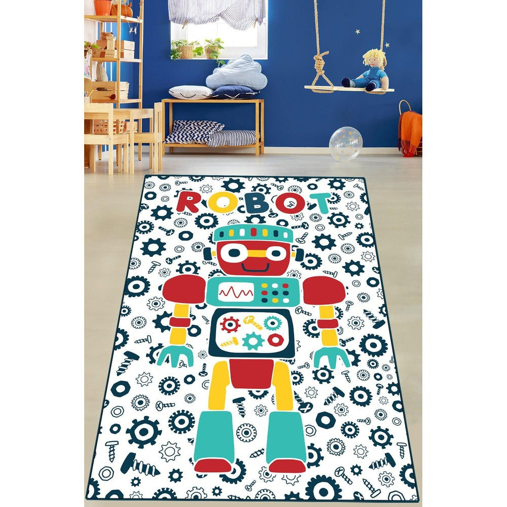 Covor de Copii  Robot, Multicolor, 80x150 cm