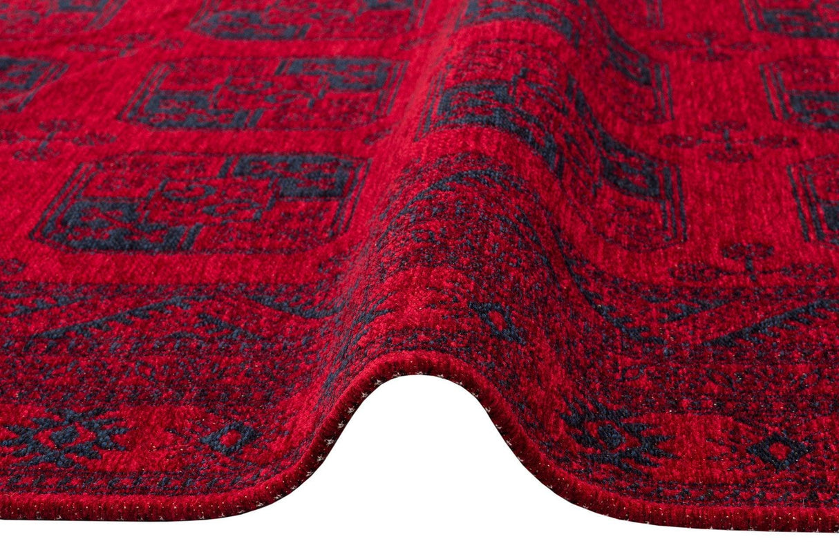Covor de living / dormitor Maze Home Buhari, Lavabil, Retro Oriental, Rosu, 120x180 cm