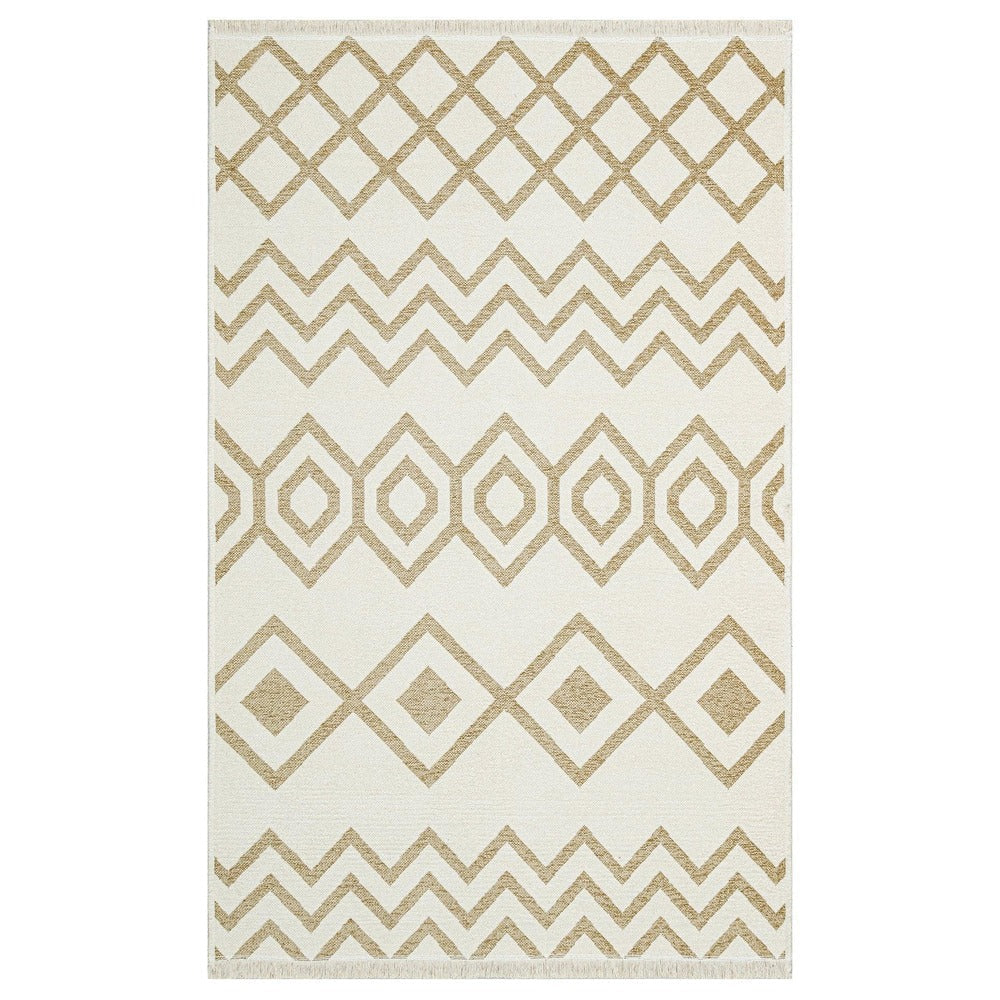 Covor de living / dormitor Maze Home Mondo Reversibil, Cream Beige 01 (diverse dimensiuni), 80x150 cm - Bej