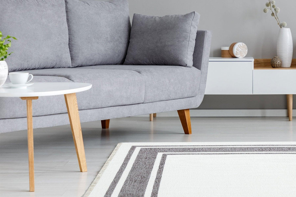 Covor de living / dormitor Maze Home Noa Reversibil, Lavabil, Gri - Alb (diverse dimensiuni), 115x180 cm - Covor Maze Home NOA, Reversibil, Grey White - Adorehome.ro - Covoare - Maze - NK 06 GREY WHITE _ 75*150