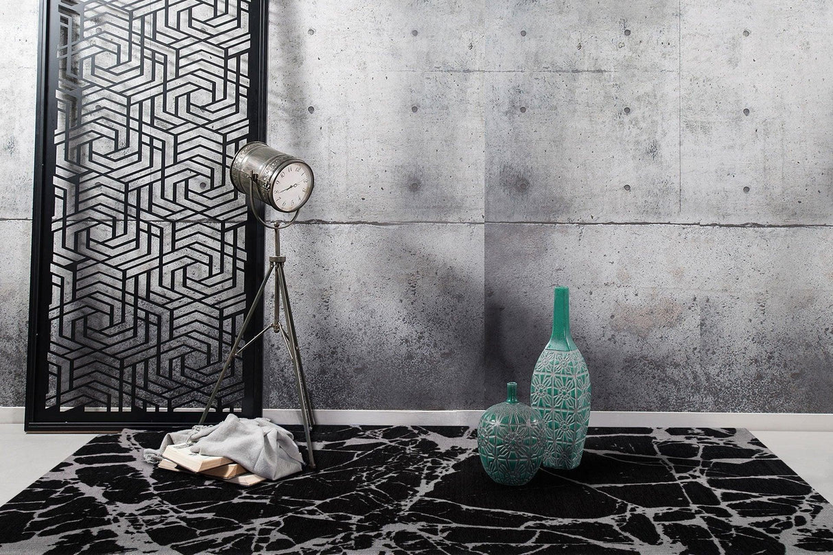 Covor de living / dormitor Maze Home Smart, Gri - Negru (diverse dimensiuni), 120x180 cm - Covor Maze Home SMART, Black Silver XW - Adorehome.ro - Covoare - Maze - SM 21 BLACK SILVER XW _ 120*180