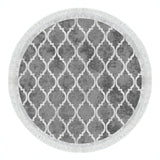 Covor de living / dormitor Rotund, Lavabil, Antiderapant, Gri, 100x100 cm