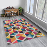 Covor Living - Hol Curcubeu, Lavabil, Antiderapant, Multicolor, 80x150 cm