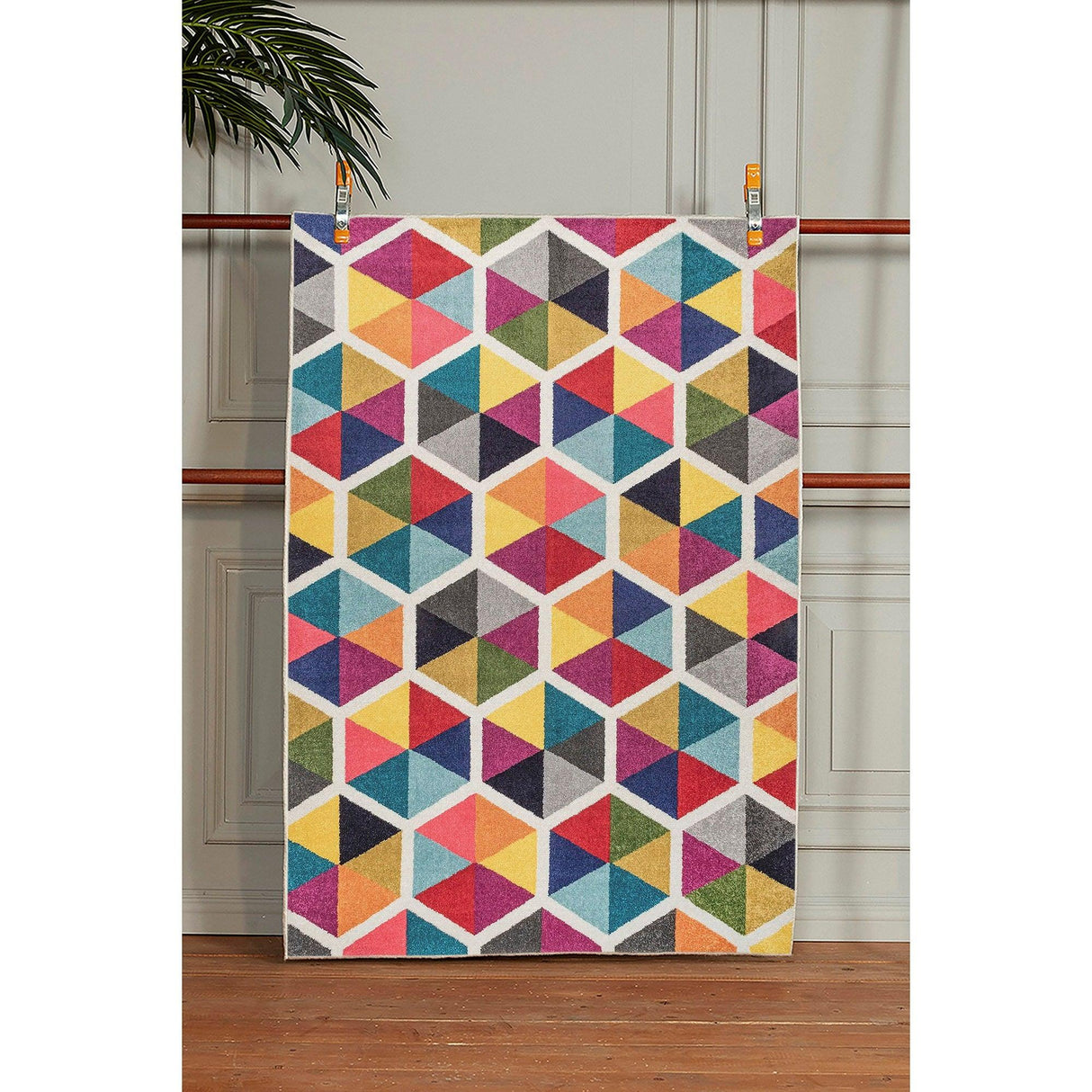 Covor Living - Hol Curcubeu, Lavabil, Antiderapant, Multicolor, 80x150 cm