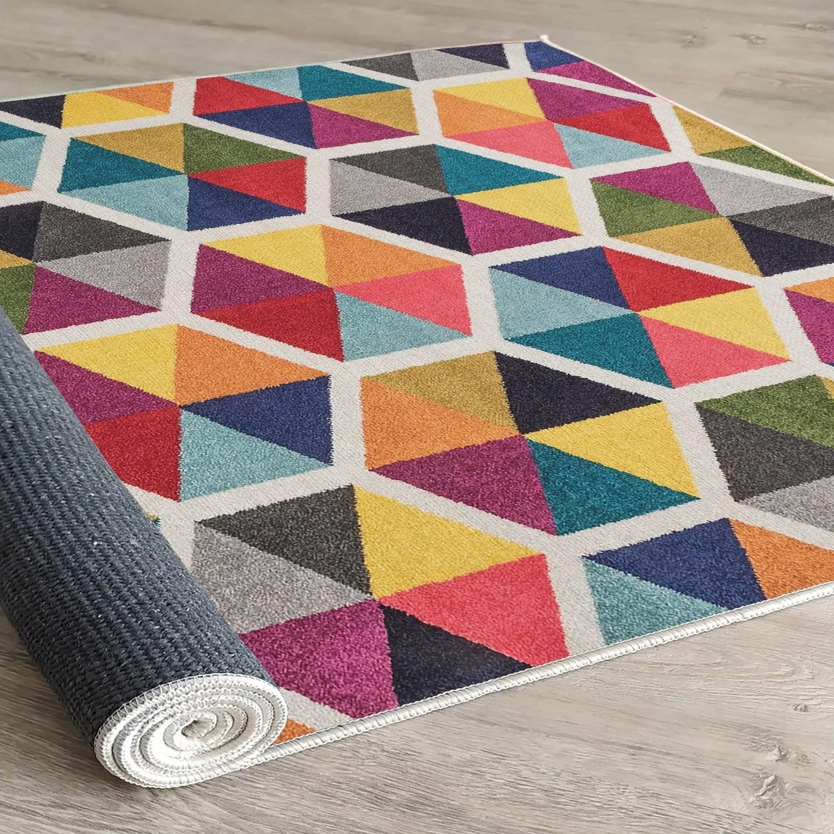 Covor Living - Hol Curcubeu, Lavabil, Antiderapant, Multicolor, 80x150 cm
