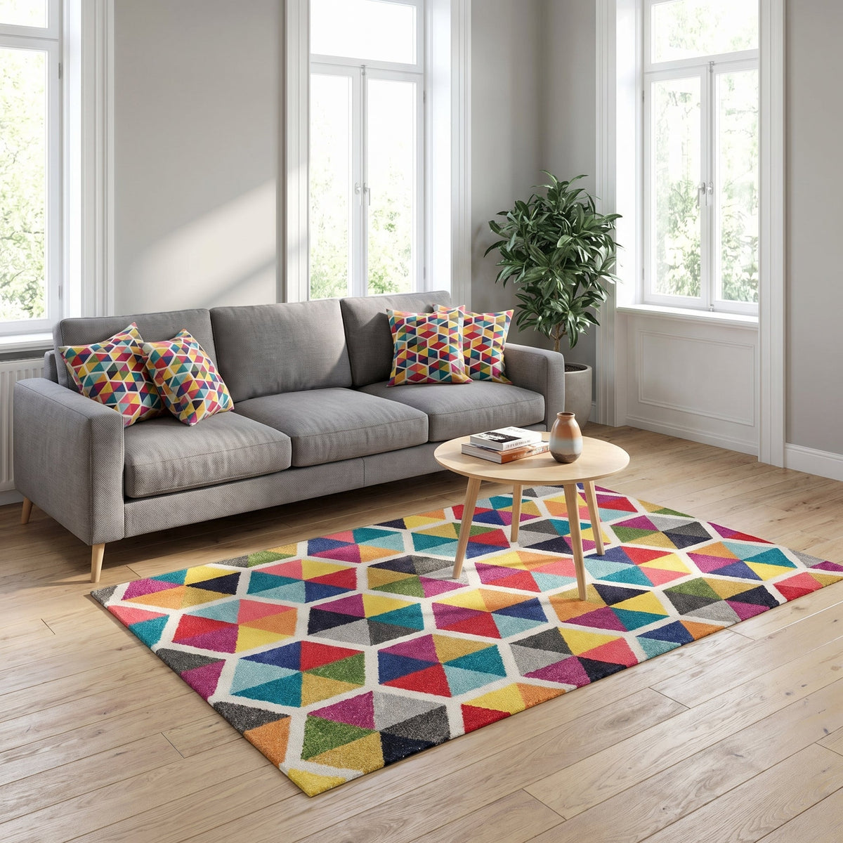 Covor Living - Hol  Curcubeu, Lavabil, Antiderapant, 80x150 cm