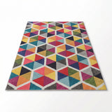 Covor Living - Hol Curcubeu, Lavabil, Antiderapant, Multicolor, 80x150 cm