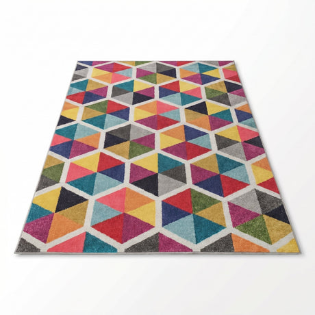 Covor Living - Hol Curcubeu, Lavabil, Antiderapant, Multicolor, 80x150 cm