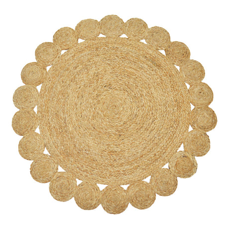 Covor Rotund de Juta Naturala Voni, Juta, Diametru 150cm, 150x150 cm