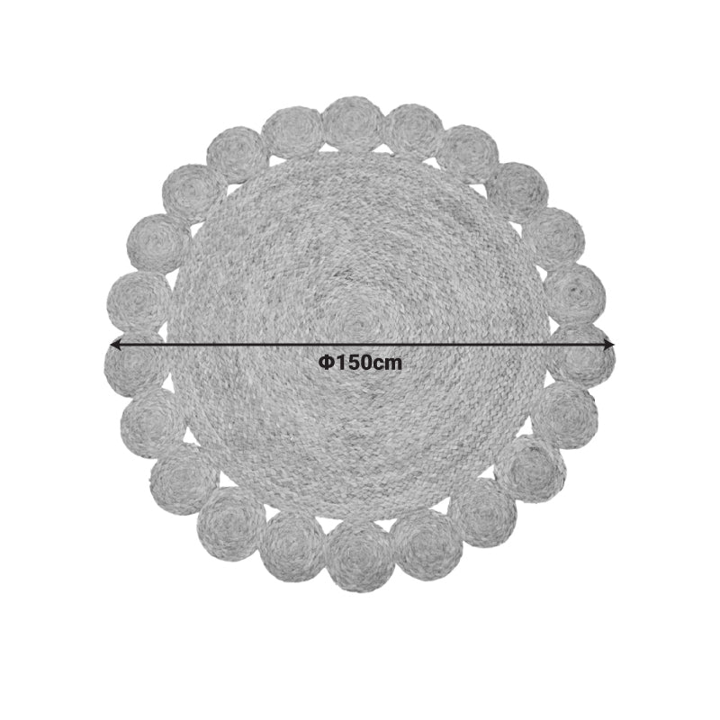 Covor Rotund de Juta Naturala Voni, Juta, Diametru 150cm, 150x150 cm