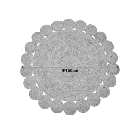 Covor Rotund de Juta Naturala Voni, Juta, Diametru 150cm, 150x150 cm