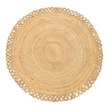 Covor rotund din iuta Prejo, Natural, 120 cm, 120x120 cm