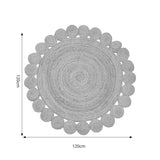 Covor Voni din iuta, Natural, D120x1 cm