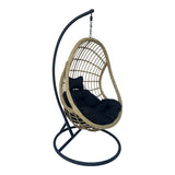 Cuib de leagan Cungo, Metal si ratan PE, 125x105x195 cm - Cuib de leagan Cungo, Metal si ratan PE, 125x105x195 cm - 368-000008