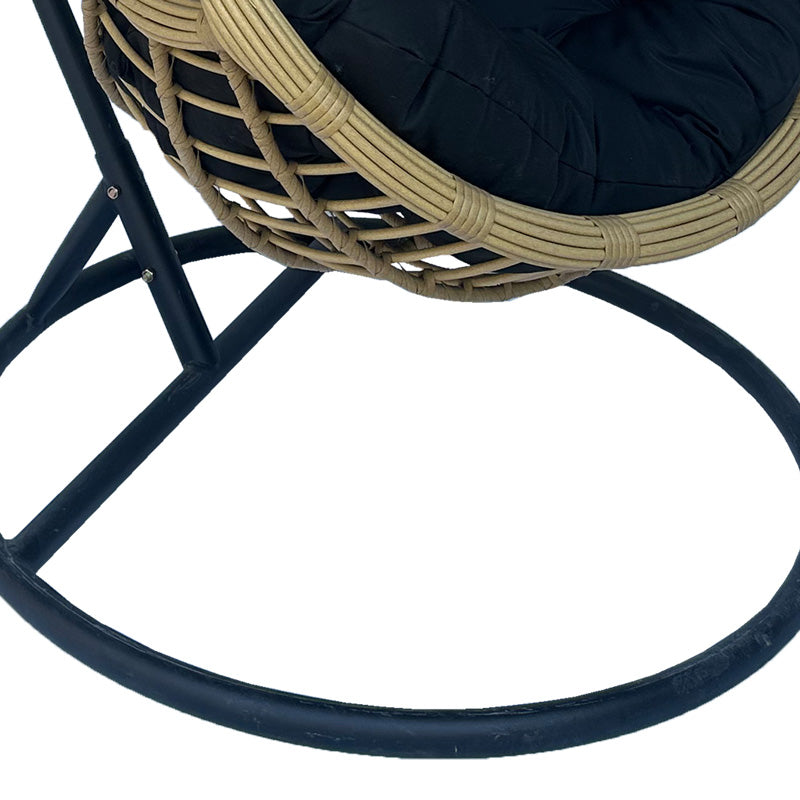 Cuib de leagan Cungo, Metal si ratan PE, 125x105x195 cm - Negru