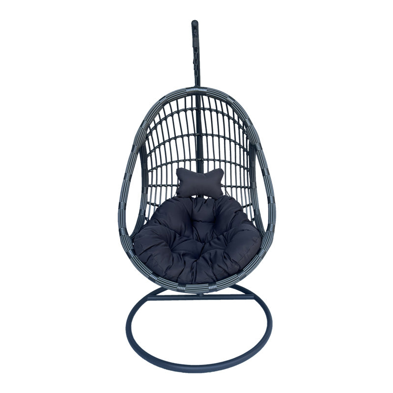 Cuib de leagan Cungo, Metal si ratan PE, 125x105x195 cm - Cuib de leagan Cungo, Metal si ratan PE, 125x105x195 cm - 368-000007