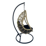 Cuib de leagan Cungo, Metal si ratan PE, 125x105x195 cm - Gri