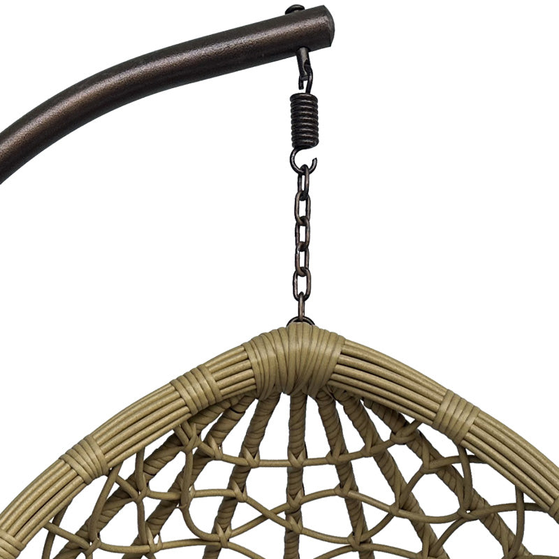 Cuib de leagan Lyere, Metal si ratan PE, 120x108x195 cm - Bej