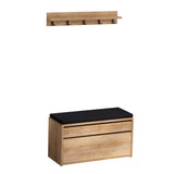 Cuier Boby cu bancuta pantofar, Stejar, 80x42x35 cm