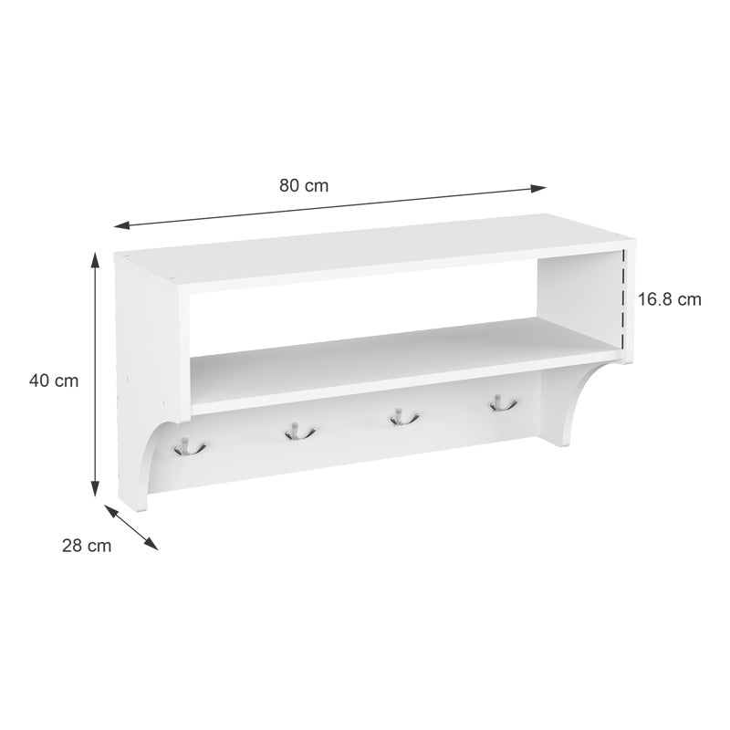 Cuier Crosta, 80x28x40 cm - Alb