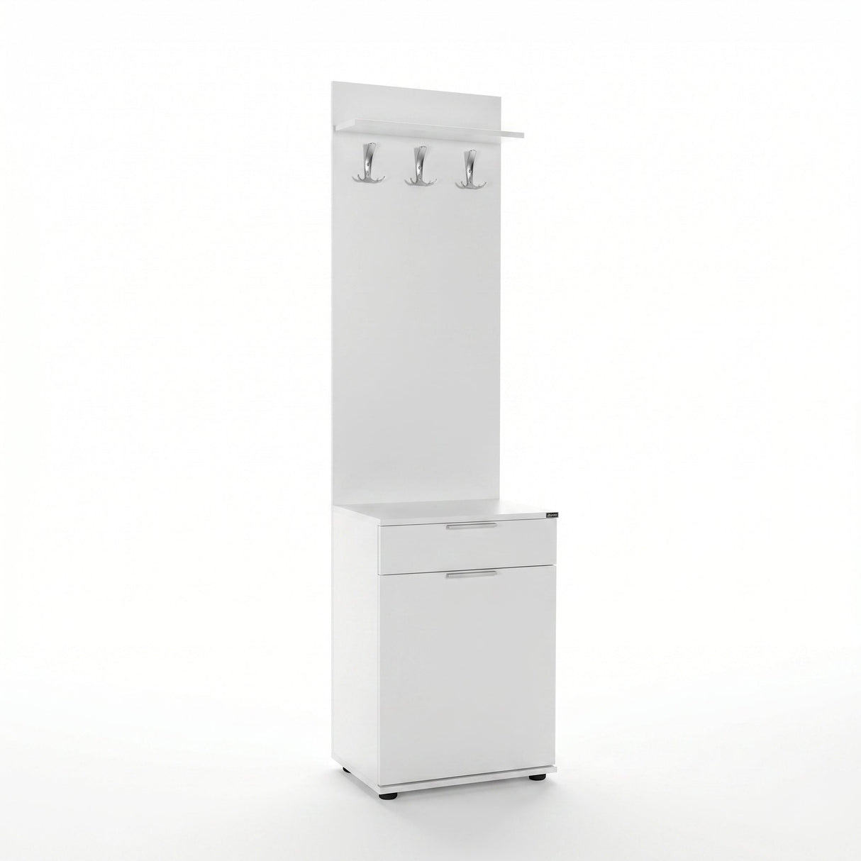 Cuier cu Pantofar PRT-511-BB-1 Home Collection® Porto Aero cu usa si sertar, Alb - Stejar, 52x187x36 cm - Alb | SKU: PRT-511-BB-1, PRT-511-FF-1