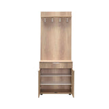 Cuier cu Pantofar PRT-521-BB-1 Home Collection® Porto Aero, cu Sertar, Alb - Natur, 73x187x36 cm - Natur | SKU: PRT-521-TT-1
