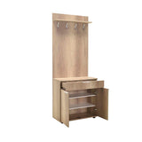 Cuier cu Pantofar PRT-521-BB-1 Home Collection® Porto Aero, cu Sertar, Alb - Natur, 73x187x36 cm - Natur | SKU: PRT-521-TT-1