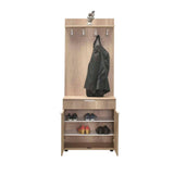 Cuier cu Pantofar PRT-521-BB-1 Home Collection® Porto Aero, cu Sertar, Alb - Natur, 73x187x36 cm - Natur | SKU: PRT-521-TT-1