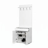 Cuier cu Pantofar PRT-521-BB-1 Home Collection® Porto Aero, cu Sertar, Alb - Natur, 73x187x36 cm - Alb | SKU: PRT-521-BB-1, PRT-521-TT-1