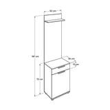 Cuier cu Pantofar PRT-511-BB-1 Home Collection® Porto Aero cu usa si sertar, Alb - Stejar, 52x187x36 cm - Alb | SKU: PRT-511-BB-1, PRT-511-FF-1