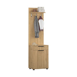 Cuier cu Pantofar PRT-511-BB-1 Home Collection® Porto Aero cu usa si sertar, Alb - Stejar, 52x187x36 cm - Stejar | SKU: PRT-511-FF-1