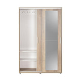 Cuier cu pantofar PRT-620-BB-3 Home Collection® Porto Maxi, 2 usi cu oglinda, 12 rafturi, capacitate 32 perechi incaltaminte, Alb - Natur, 120x187x40 cm - Natur | SKU: PRT-620-TT-3