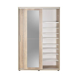 Cuier cu pantofar PRT-620-BB-3 Home Collection® Porto Maxi, 2 usi cu oglinda, 12 rafturi, capacitate 32 perechi incaltaminte, Alb - Natur, 120x187x40 cm - Natur | SKU: PRT-620-TT-3