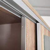 Cuier cu pantofar PRT-620-BB-3 Home Collection® Porto Maxi, 2 usi cu oglinda, 12 rafturi, capacitate 32 perechi incaltaminte, Alb - Natur, 120x187x40 cm - Natur | SKU: PRT-620-TT-3