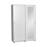 Cuier cu pantofar PRT-620-BB-3 Home Collection® Porto Maxi, 2 usi cu oglinda, 12 rafturi, capacitate 32 perechi incaltaminte, Alb - Natur, 120x187x40 cm - Alb | SKU: PRT-620-BB-3, PRT-620-TT-3