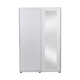 Cuier cu pantofar PRT-620-BB-3 Home Collection® Porto Maxi, 2 usi cu oglinda, 12 rafturi, capacitate 32 perechi incaltaminte, Alb - Natur, 120x187x40 cm - Alb | SKU: PRT-620-BB-3, PRT-620-TT-3