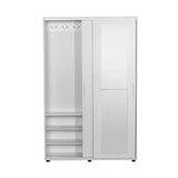Cuier cu pantofar PRT-620-BB-3 Home Collection® Porto Maxi, 2 usi cu oglinda, 12 rafturi, capacitate 32 perechi incaltaminte, Alb - Natur, 120x187x40 cm - Alb | SKU: PRT-620-BB-3, PRT-620-TT-3