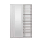 Cuier cu pantofar PRT-620-BB-3 Home Collection® Porto Maxi, 2 usi cu oglinda, 12 rafturi, capacitate 32 perechi incaltaminte, Alb - Natur, 120x187x40 cm - Alb | SKU: PRT-620-BB-3, PRT-620-TT-3