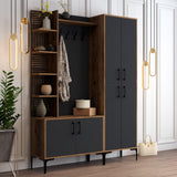 Cuier cu pantofar Casamob Hall Stand, Nuc, 60x35x200 cm - Antracit