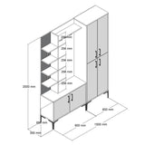 Cuier cu pantofar Casamob Hall Stand, Nuc, 60x35x200 cm - Alb