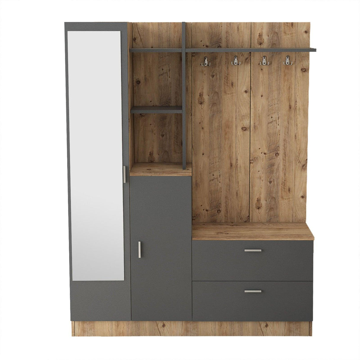 Cuier cu pantofar Cripsi, Alb - Crem, 140x182x37 cm - Crem