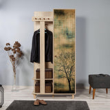 Cuier cu pantofar Garmanto 90 - 200 Hall Stand 7, Stejar Sonoma, 90x36x192 cm
