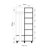 Cuier cu pantofar Garmanto 90 - 200 Hall Stand 7, Stejar Sonoma, 90x36x192 cm