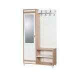 Cuier cu pantofar İNCİ-200 Hall Stand, Stejar Sonoma, 190x36x100 cm